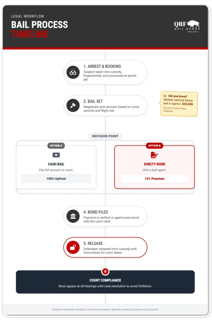 louisiana bail process timeline infographic