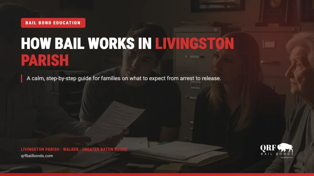 Family meeting with a bail bondsman in Livingston Parish