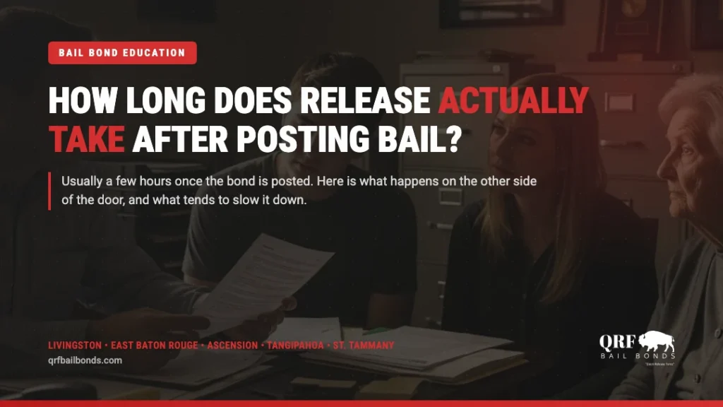 How long release takes after posting bail in Louisiana, QRF Bail Bonds