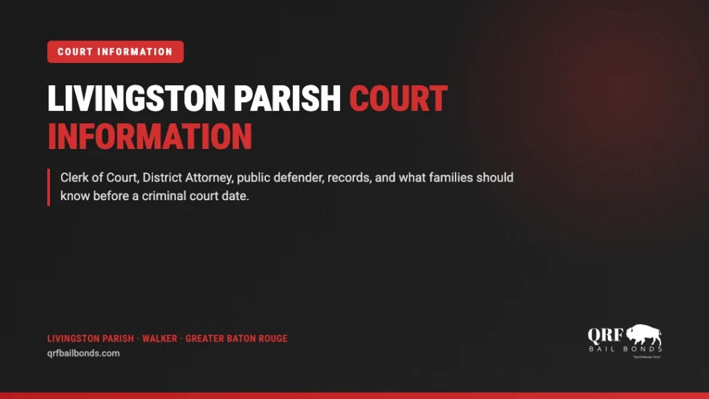 Livingston Parish court information guide from QRF Bail Bonds